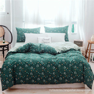 Green duvet cover queen organic  cotton comforter sets floral bedding set